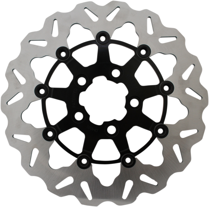 GBRAKES Wave? Brake Rotor - Rear - Black Carrier DF681CW-B