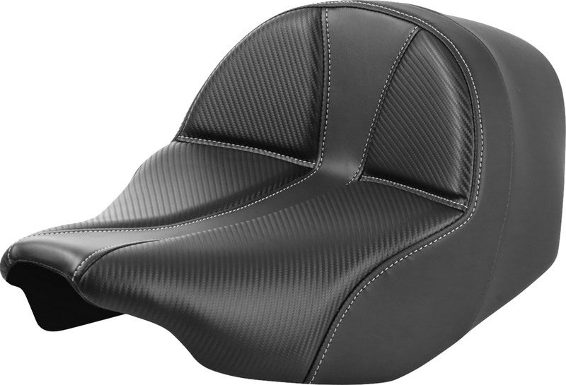 SADDLEMEN Dominator Solo Seat - Black Carbon Fiber w/ Gray Stitching - Touring '23.5-'25