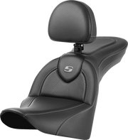 SADDLEMEN Roadsofa* Seat - With Backrest - Carbon Fiber - FL 818-33-185BR