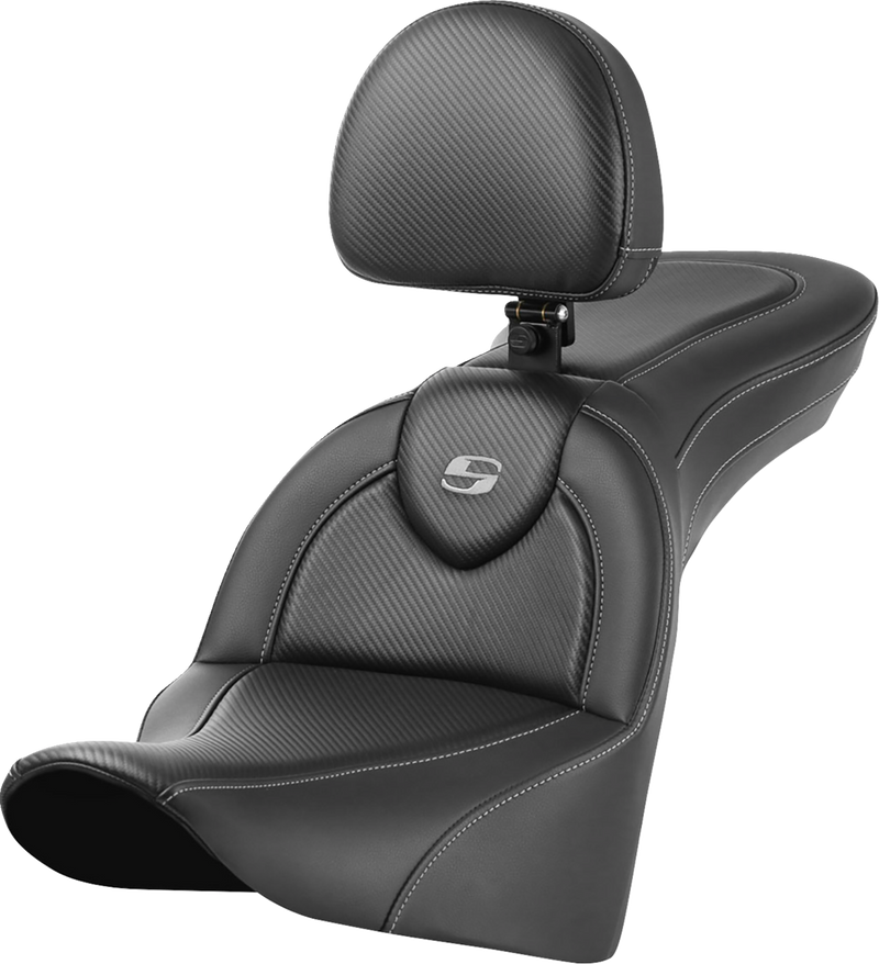SADDLEMEN Roadsofa* Seat - With Backrest - Carbon Fiber - FL 818-33-185BR