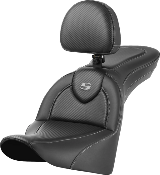 SADDLEMEN Roadsofa* Seat - With Backrest - Carbon Fiber - FL 818-33-185BR