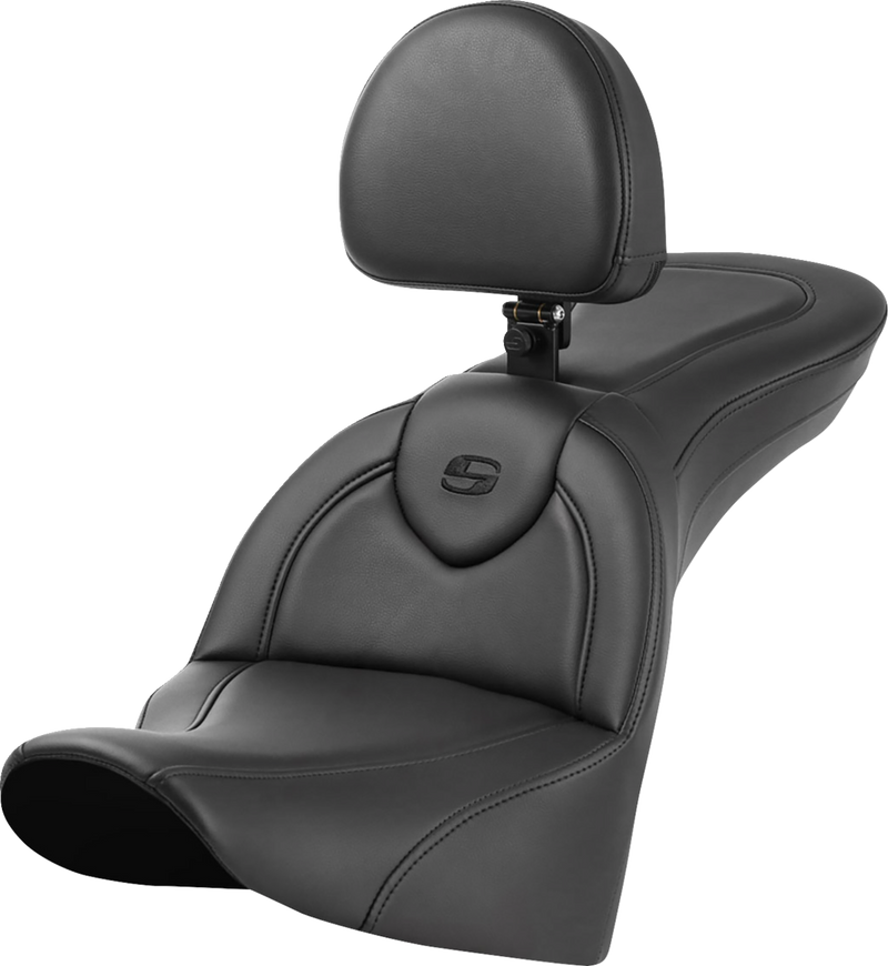 SADDLEMEN Roadsofa™ Seat - with Backrest - Plain - FL '18-'24 818-33-187BR
