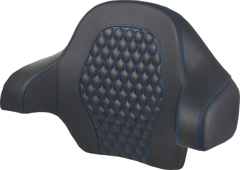 SADDLEMEN Tour Pack Backrest Pad - Honeycomb - Blue Stitching - TOURING '14-'24