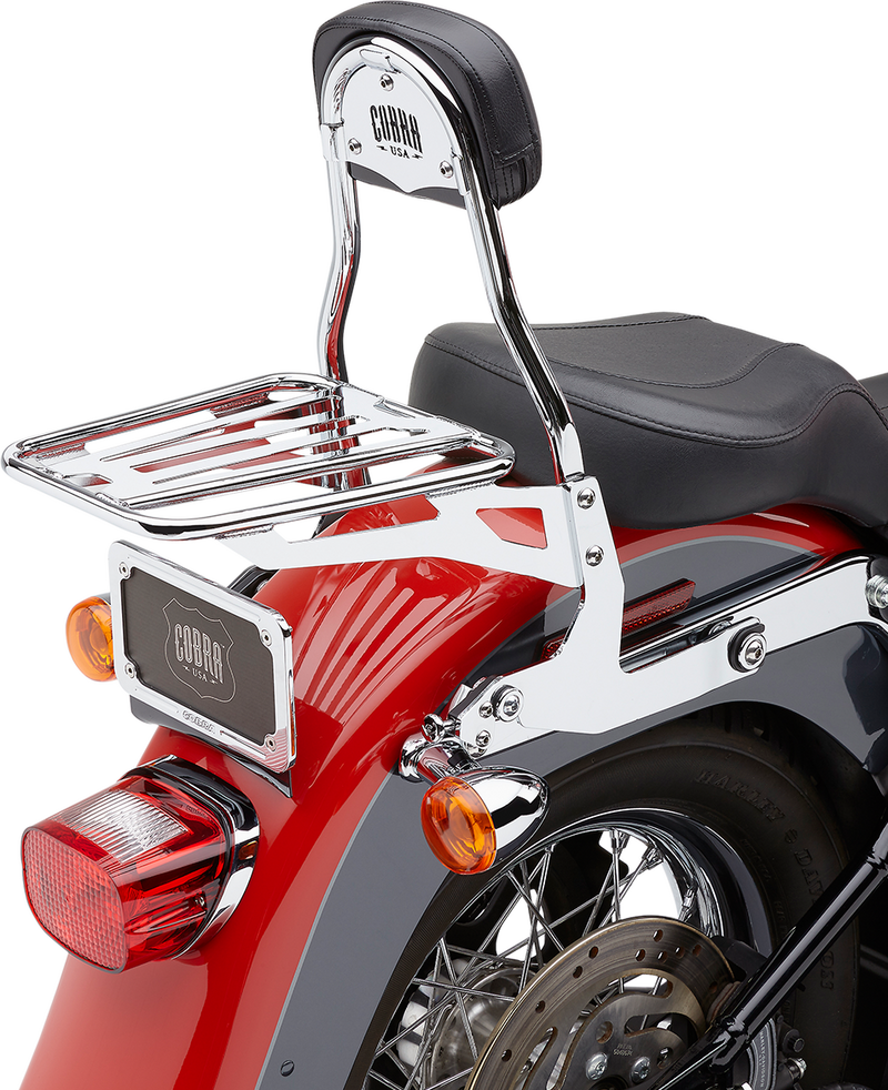 COBRA Backrest Kit - 14" - Chrome - Softail