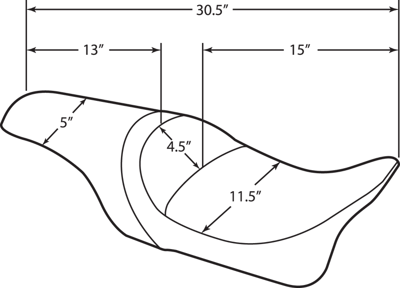 DRAG SPECIALTIES Predator Seat - Smooth - Touring '08-'23