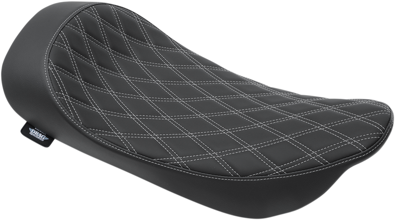 DRAG SPECIALTIES EZ-ON Mount Low-Profile Solo Seat - Double Diamond - Silver Stitching - Touring '99-'07