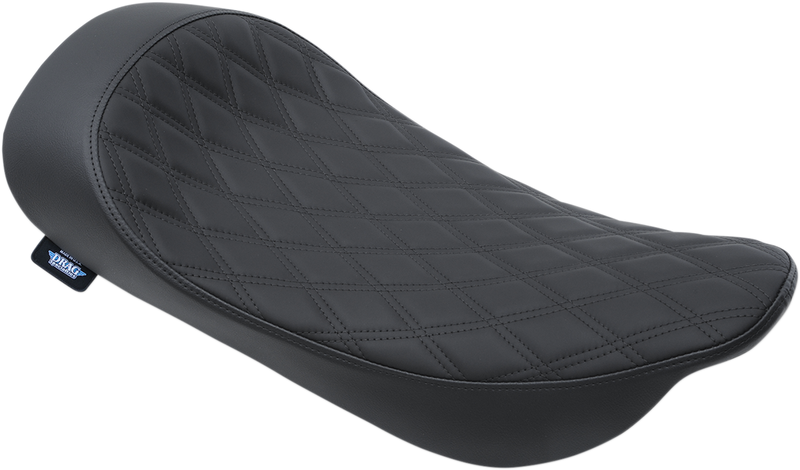 DRAG SPECIALTIES EZ-ON Mount Low-Profile Solo Seat - Double Diamond - Black Stitching - Touring '99-'07