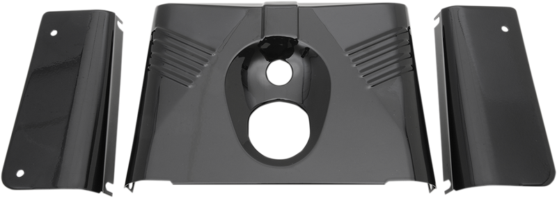 DRAG SPECIALTIES Replacement Ribbed 3-Piece Fork Tin Set - Gloss Black - '86-'17 FLST