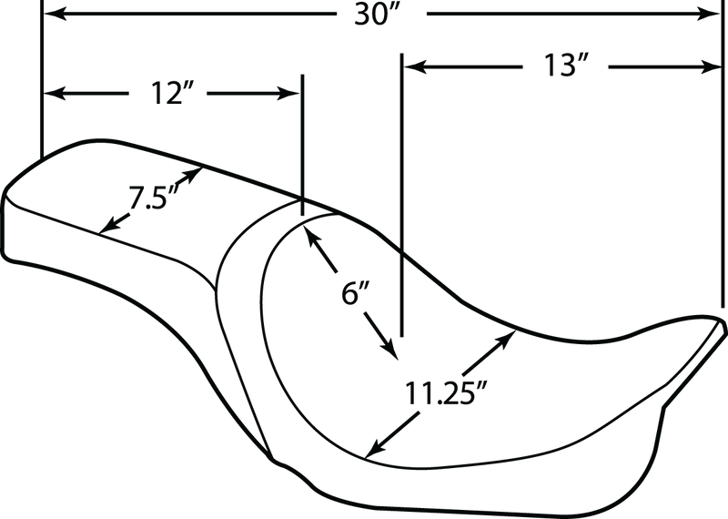DRAG SPECIALTIES Predator Seat - Flame Stitched - Dyna '06-'17