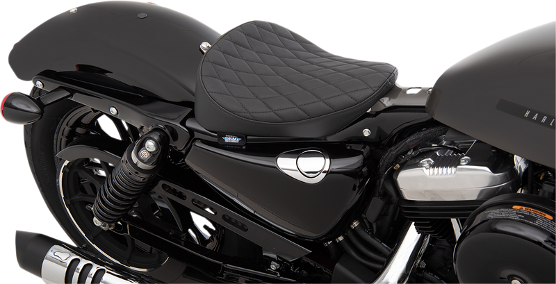 DRAG SPECIALTIES Bobber Style Diamond Stitch Vinyl Solo Seat - Black - Sportster '10-'22