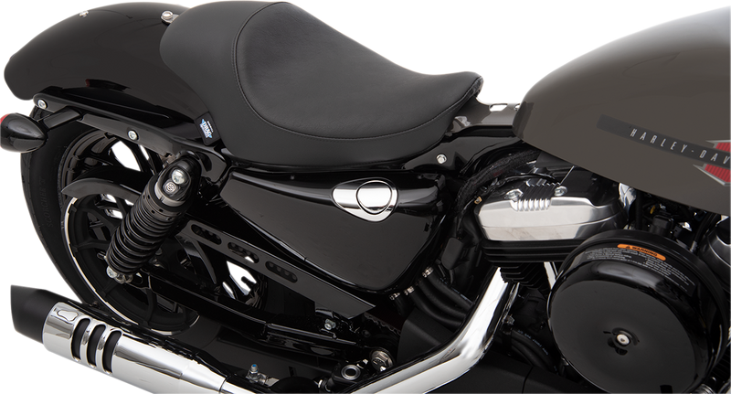 DRAG SPECIALTIES 3/4 Solo Smooth Vinyl Seat - Black - Sportster '04-'22