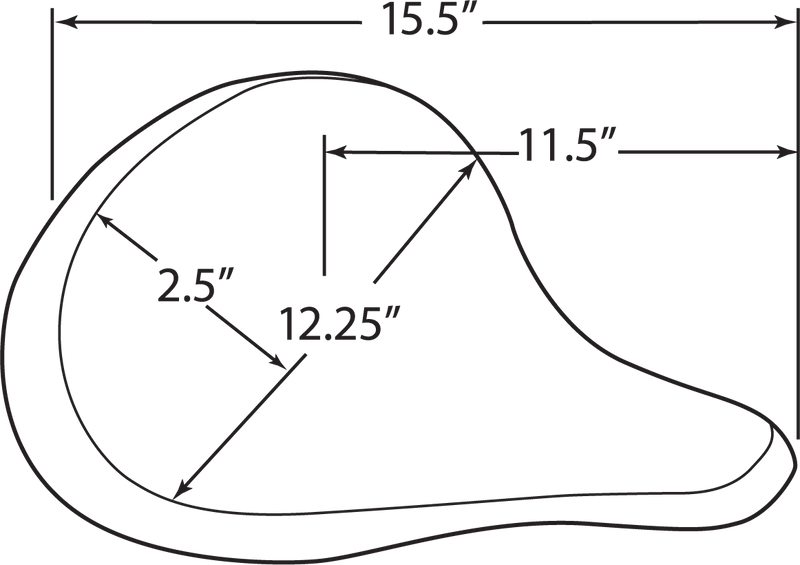 Drag Specialties Seat - Spring Solo - Large - Black Vinyl - Flame Stitched