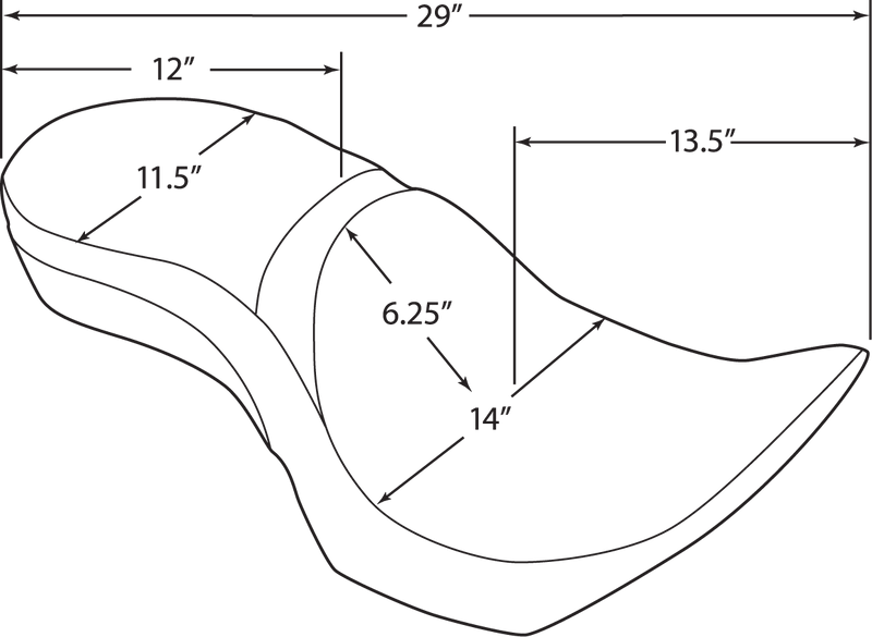 DRAG SPECIALTIES Ez Glide II™ Backrest Compatible Low-Profile Touring Seat - Pillow - Jackpot '06-'15