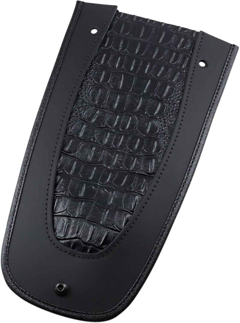DRAG SPECIALTIES Fender Bib Embossed Faux Gator Leather Center - Black - 12" - FLH/FLT '97-'13