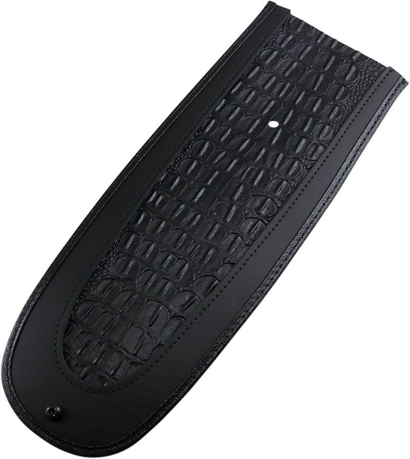 DRAG SPECIALTIES Fender Bib Embossed Faux Gator Leather Center - Black - 15" - '06-'17 Dyna