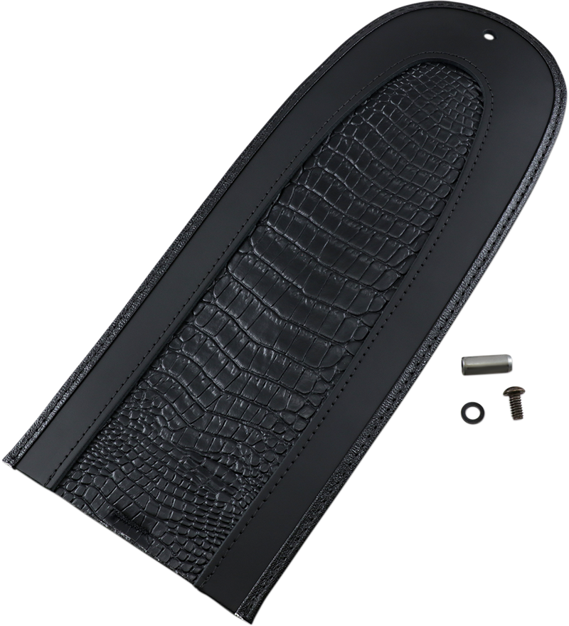 DRAG SPECIALTIES Fender Bib Embossed Faux Gator Leather Center - Black - 13-1/4" - FX/FL '00-'10