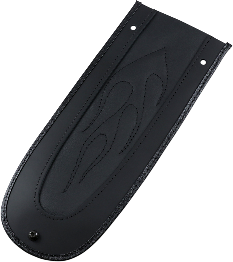 DRAG SPECIALTIES Fender Bib Flame Stitched Vinyl Center - Black - 13-1/4" - '05-'17 FLST