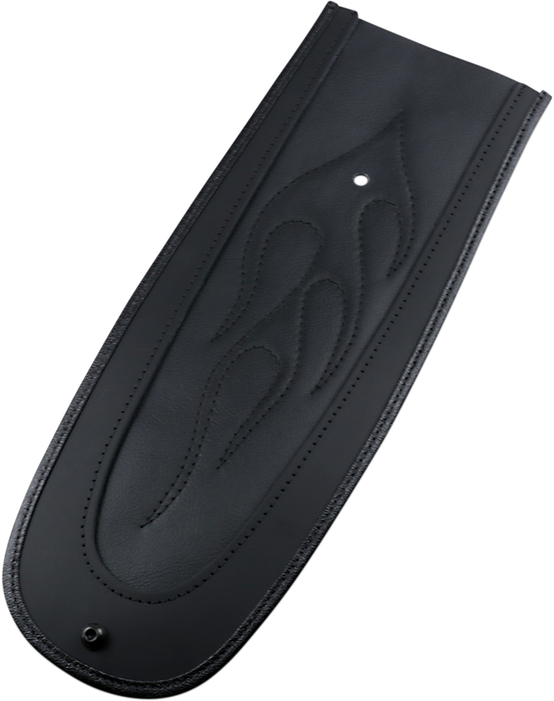 DRAG SPECIALTIES Fender Bib Flame Stitched Vinyl Center - Black - 15" - '06-'17 Dyna