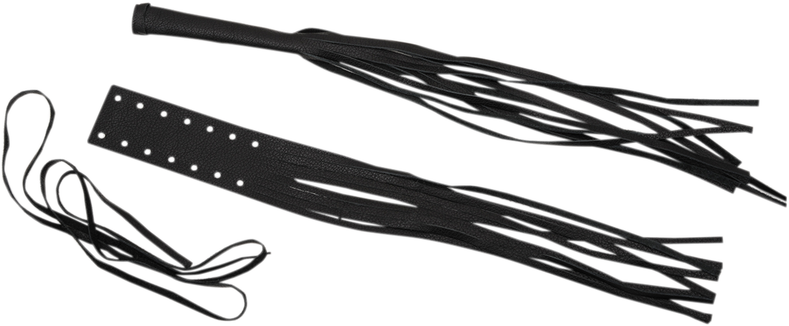 DRAG SPECIALTIES Universal Cruiser Style Hand Lever Covers - Black - 12" Fringed Leather