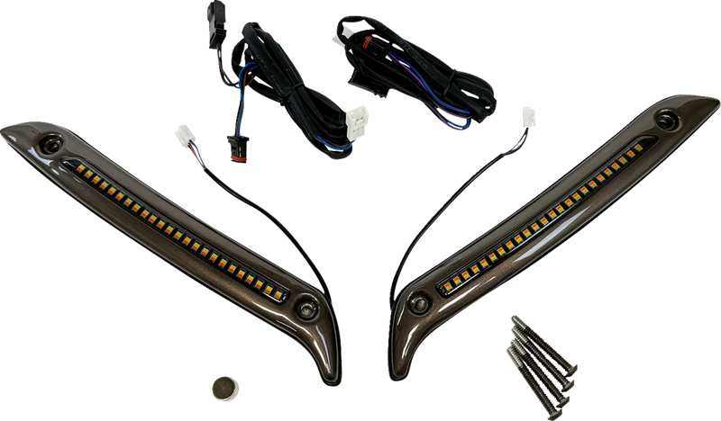 CUSTOM DYNAMICS LED Windshield Trim - Dark Bronze - White/Amber