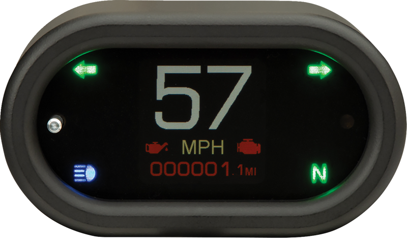 DAKOTA DIGITAL Universal Handle Bar Mount Speedometer - With Signals - Oval - Black