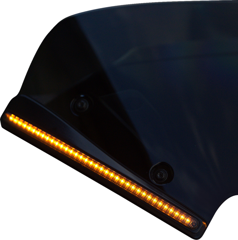 CUSTOM DYNAMICS Windshield Trim - LED - Turn Signal - Black - Smoke Lens