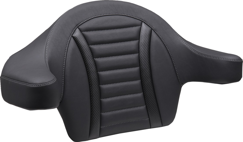 MUSTANG Deluxe Extended Arm Wrap-Around Backrest - Gunmetal Stitch - Touring '23-'24