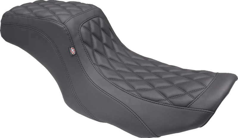 MUSTANG One Piece 2-Up Squareback Seat - Double Diamond - Black Stitch - Touring '23.5-'24