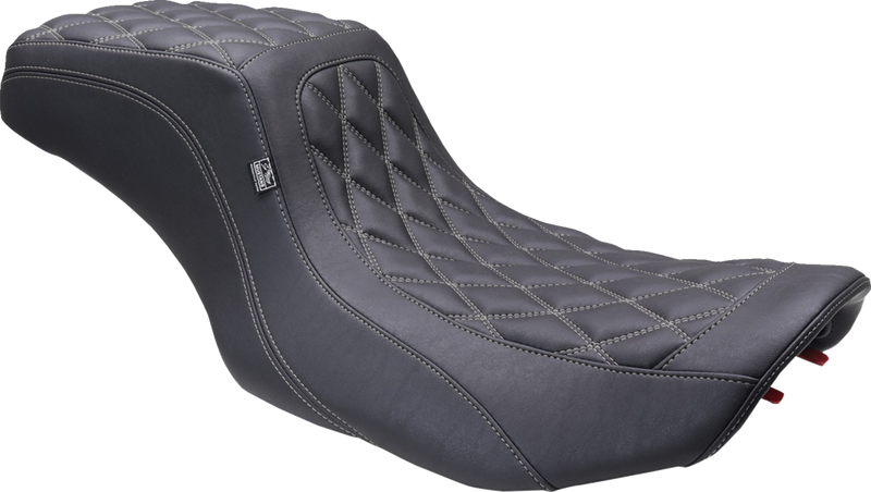 MUSTANG One Piece 2-Up Squareback Seat - Double Diamond - Gunmetal Stitch - Touring '23.5-'24