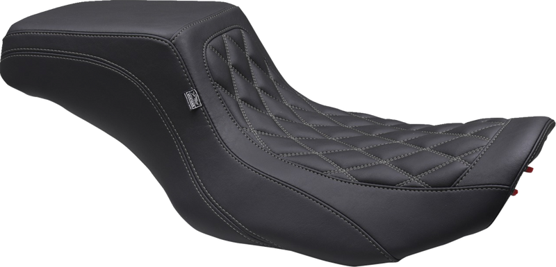MUSTANG One Piece 2-Up Squareback Seat - Double Diamond - Gunmetal Stitch - Touring '23.5-'24
