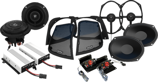 WILD BOAR AUDIO Amplifer/Speaker Kit - Fairing - Saddlebag w/Cut In WBA RETRO 800.4SG