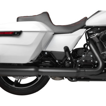 DRAG SPECIALTIES Predator III Seat - Double Diamond - Red Stitched - Touring '23.5-'24