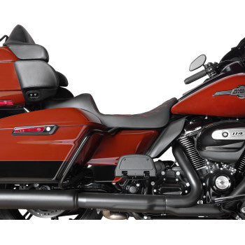 DRAG SPECIALTIES Predator III Seat - Extended Reach - Double Diamond - Red Stitching - Touring '08-'24