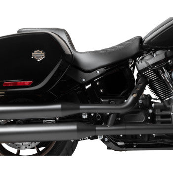DRAG SPECIALTIES Predator 2-Up Seat - Vinyl - Double Diamond - Silver Stitching - Softail '18-'24