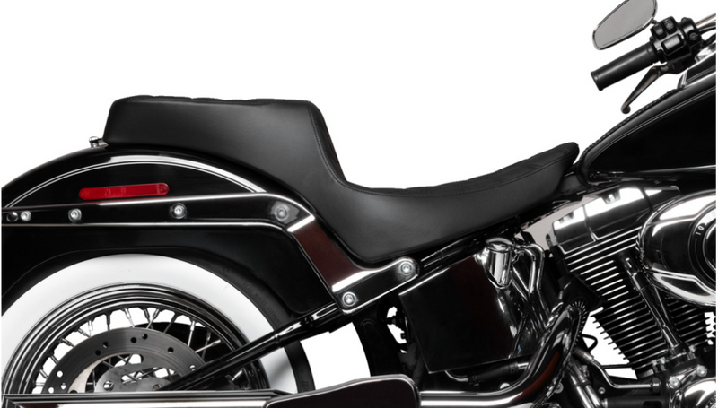 DRAG SPECIALTIES Predator III 2-Up Seat - Vinyl - Double Diamond - Black Thread - Softail '00-'17