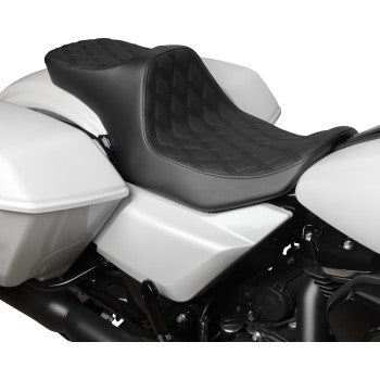 DRAG SPECIALTIES Predator III Seat - Double Diamond - Black Stitching - Touring '23.5-'24