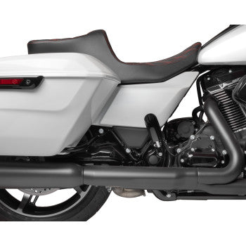 DRAG SPECIALTIES Predator III Seat - Double Diamond with Red Stitching - Touring '23.5-'24