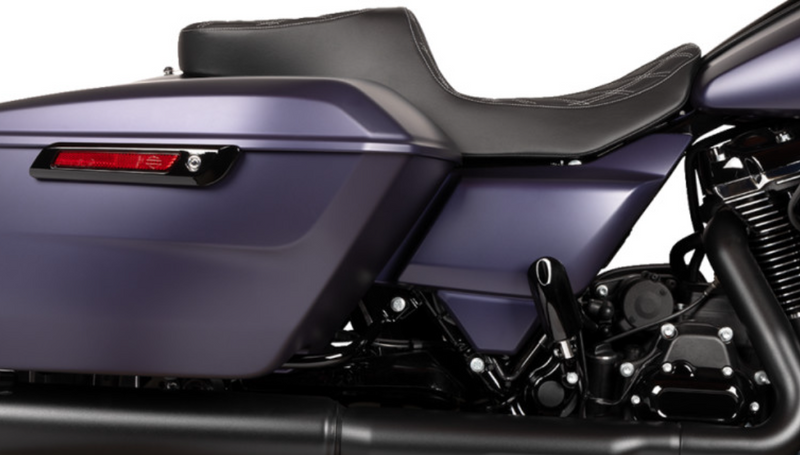 DRAG SPECIALTIES Predator 2-Up Seat - Vinyl - Double Diamond Silver Stitch - Touring '23.5-'24