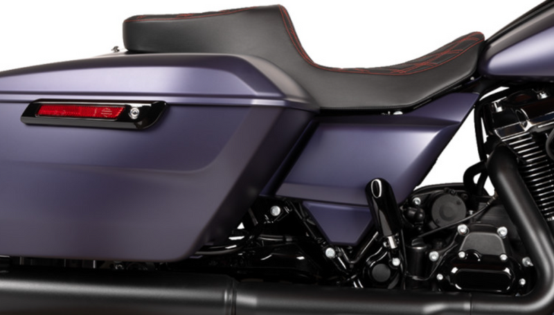 DRAG SPECIALTIES Predator 2-Up Seat - Vinyl - Double Diamond Red Stitch - Touring '23.5-'24