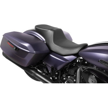 DRAG SPECIALTIES Predator 2-Up Seat - Solar Leather - Smooth - w/o Backrest - Touring '23.5-'24