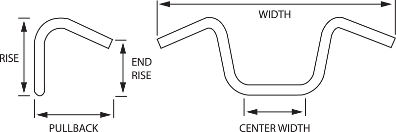 DRAG SPECIALTIES 1" Touring Handlebar - Ape Hanger - 12" - TBW - Chrome