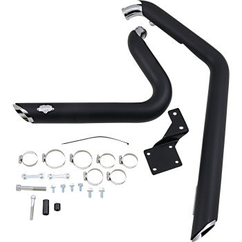 VANCE & HINES Shortshots Staggered Exhaust System - Matte Black Ceramic - Softail '86-'09