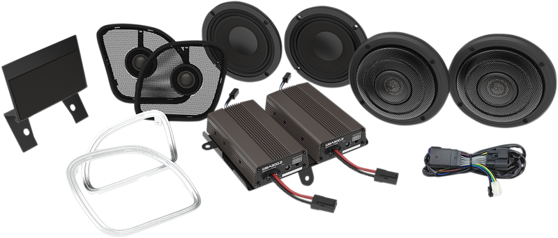 WILD BOAR AUDIO Front/Rear Speaker Kit with Amp WBA ULTRA KIT RG