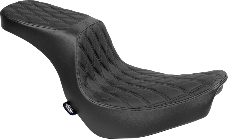 DRAG SPECIALTIES Predator 2-Up Seat - Vinyl - Double Diamond - Black Stitching - Softail '18-'24