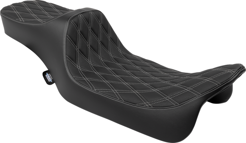 DRAG SPECIALTIES Predator III Seat - Extended Reach with Double Diamond Stitching for Touring '08-'24