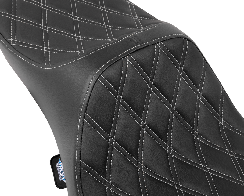DRAG SPECIALTIES Predator III Seat - Extended Reach with Double Diamond Stitching for Touring '08-'24