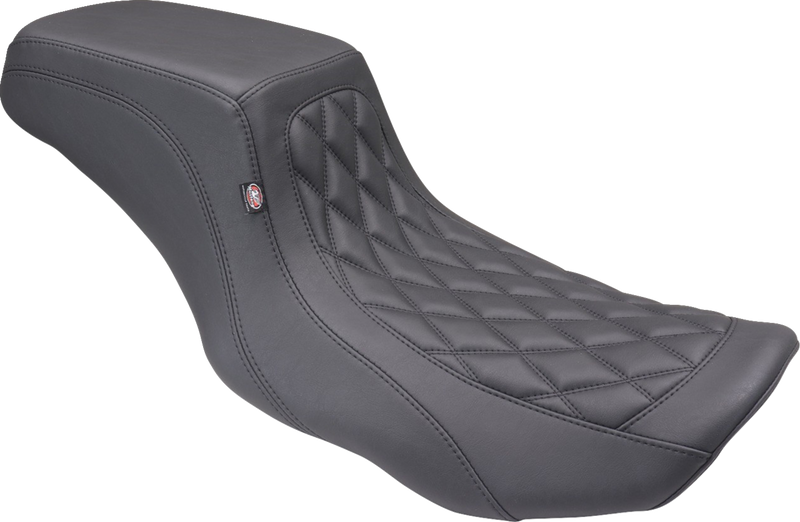MUSTANG One Piece 2-Up Squareback Seat - Double Diamond - Black Stitch - Touring '23.5-'24