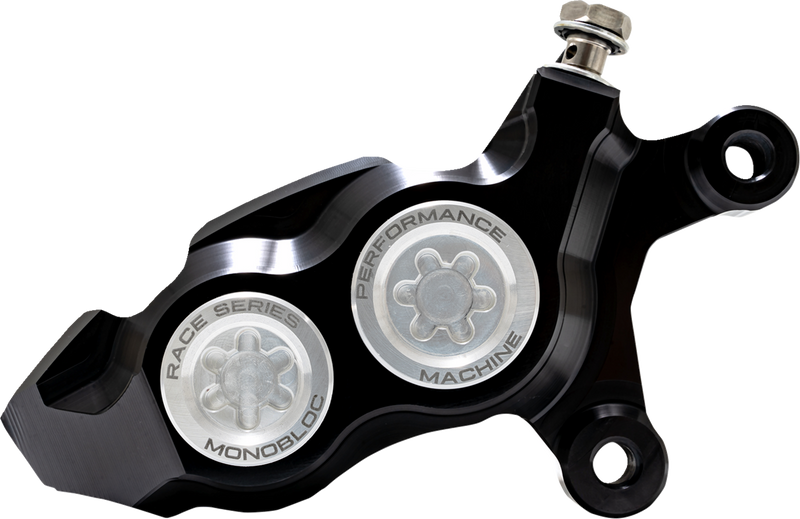 PERFORMANCE MACHINE (PM) Caliper - 137 X 4B - Right - Black Anodized with Clear Bore Caps 0053-2958-MC