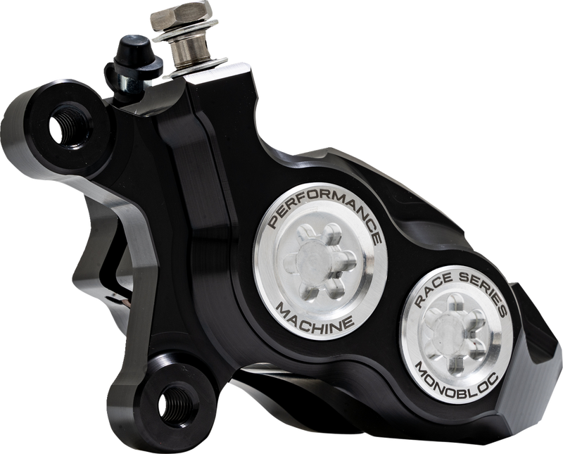 PERFORMANCE MACHINE (PM) Caliper - 137 X 4B - Left - Black Anodized with Clear Bore Caps 0053-2957-MC