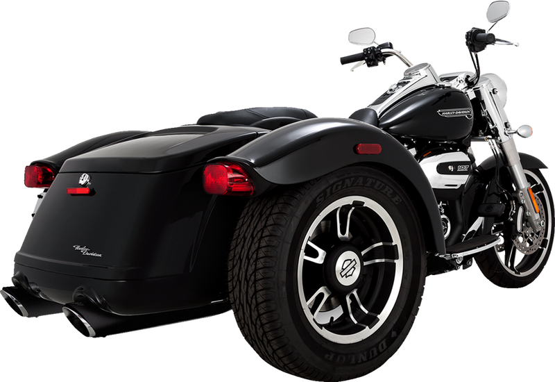 VANCE & HINES Twin Slash Slip-On Mufflers - Black - FLRT 46796